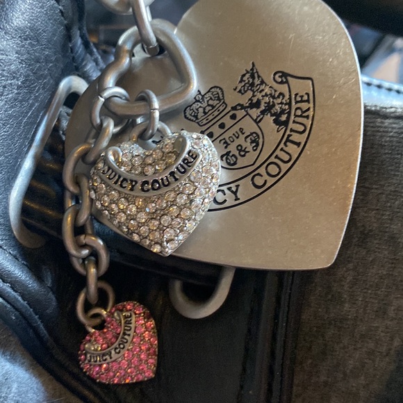 SOLD on FB. Juicy Couture Bag Scottie Y2K Grey And Pink Pewter Charm - Picture 14 of 14